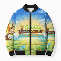 Quality Learning Center Bomber Puffer Jacket Funny Day Care Bright and Playful Branded