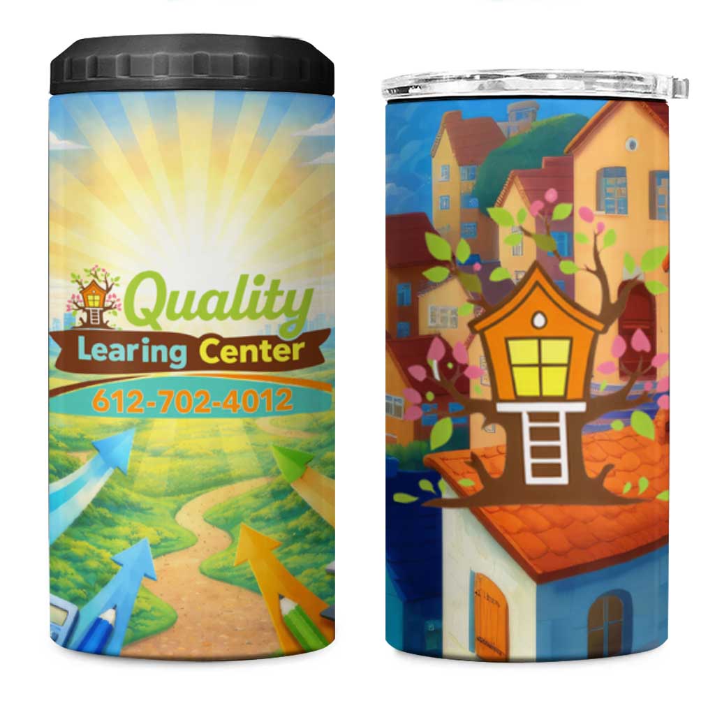 Quality Learning Center 4 in 1 Can Cooler Tumbler Funny Day Care Bright and Playful Branded