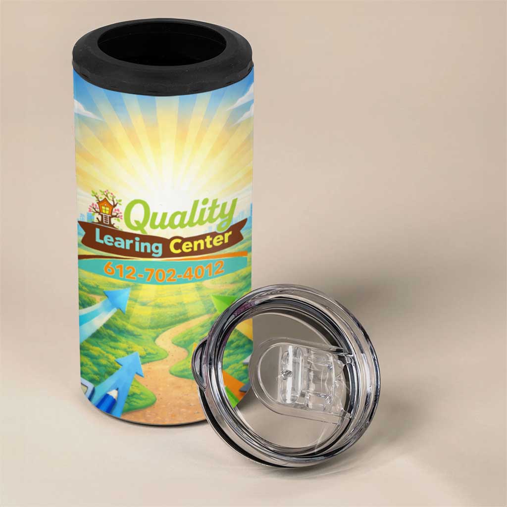 Quality Learning Center 4 in 1 Can Cooler Tumbler Funny Day Care Bright and Playful Branded
