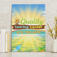 Quality Learning Center Canvas Wall Art Funny Day Care Bright and Playful Branded
