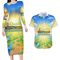 Quality Learning Center Couples Matching Long Sleeve Bodycon Dress and Hawaiian Shirt Funny Day Care Bright and Playful Branded