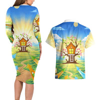 Quality Learning Center Couples Matching Long Sleeve Bodycon Dress and Hawaiian Shirt Funny Day Care Bright and Playful Branded