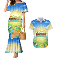 Quality Learning Center Couples Matching Mermaid Dress and Hawaiian Shirt Funny Day Care Bright and Playful Branded
