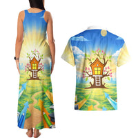Quality Learning Center Couples Matching Tank Maxi Dress and Hawaiian Shirt Funny Day Care Bright and Playful Branded