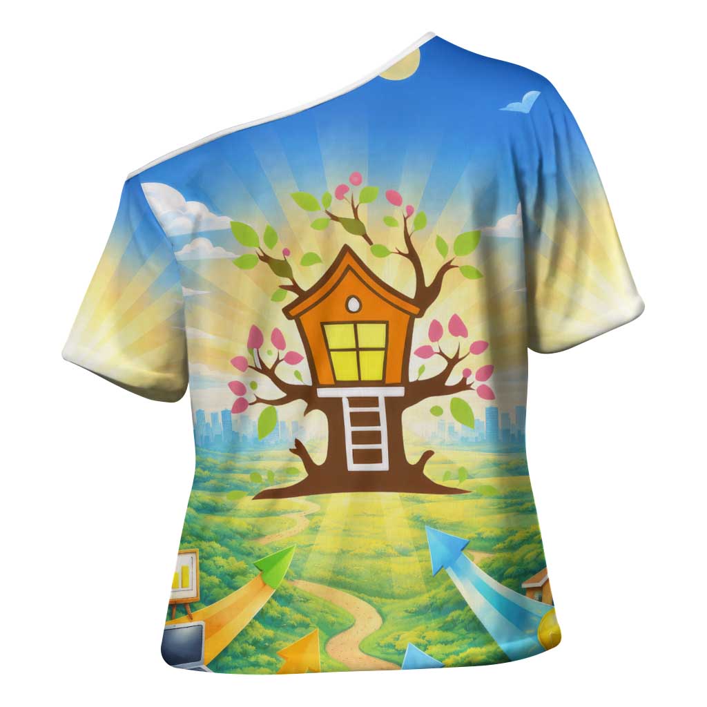 Quality Learning Center Cross Shoulder Shirt Funny Day Care Bright and Playful Branded