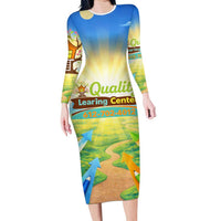 Quality Learning Center Family Matching Long Sleeve Bodycon Dress and Hawaiian Shirt Funny Day Care Bright and Playful Branded