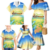 Quality Learning Center Family Matching Mermaid Dress and Hawaiian Shirt Funny Day Care Bright and Playful Branded
