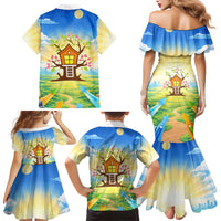 Quality Learning Center Family Matching Mermaid Dress and Hawaiian Shirt Funny Day Care Bright and Playful Branded