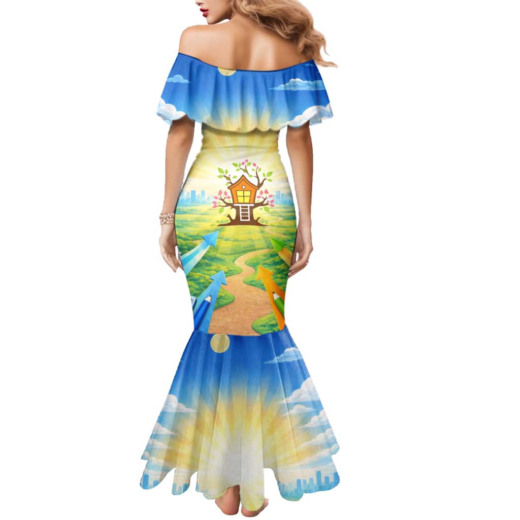 Quality Learning Center Family Matching Mermaid Dress and Hawaiian Shirt Funny Day Care Bright and Playful Branded