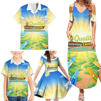 Quality Learning Center Family Matching Summer Maxi Dress and Hawaiian Shirt Funny Day Care Bright and Playful Branded