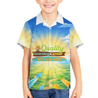 Quality Learning Center Family Matching Summer Maxi Dress and Hawaiian Shirt Funny Day Care Bright and Playful Branded