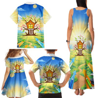 Quality Learning Center Family Matching Tank Maxi Dress and Hawaiian Shirt Funny Day Care Bright and Playful Branded