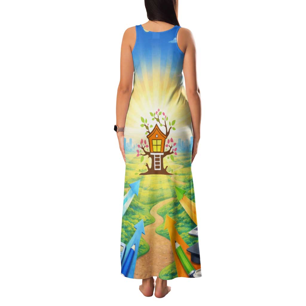 Quality Learning Center Family Matching Tank Maxi Dress and Hawaiian Shirt Funny Day Care Bright and Playful Branded