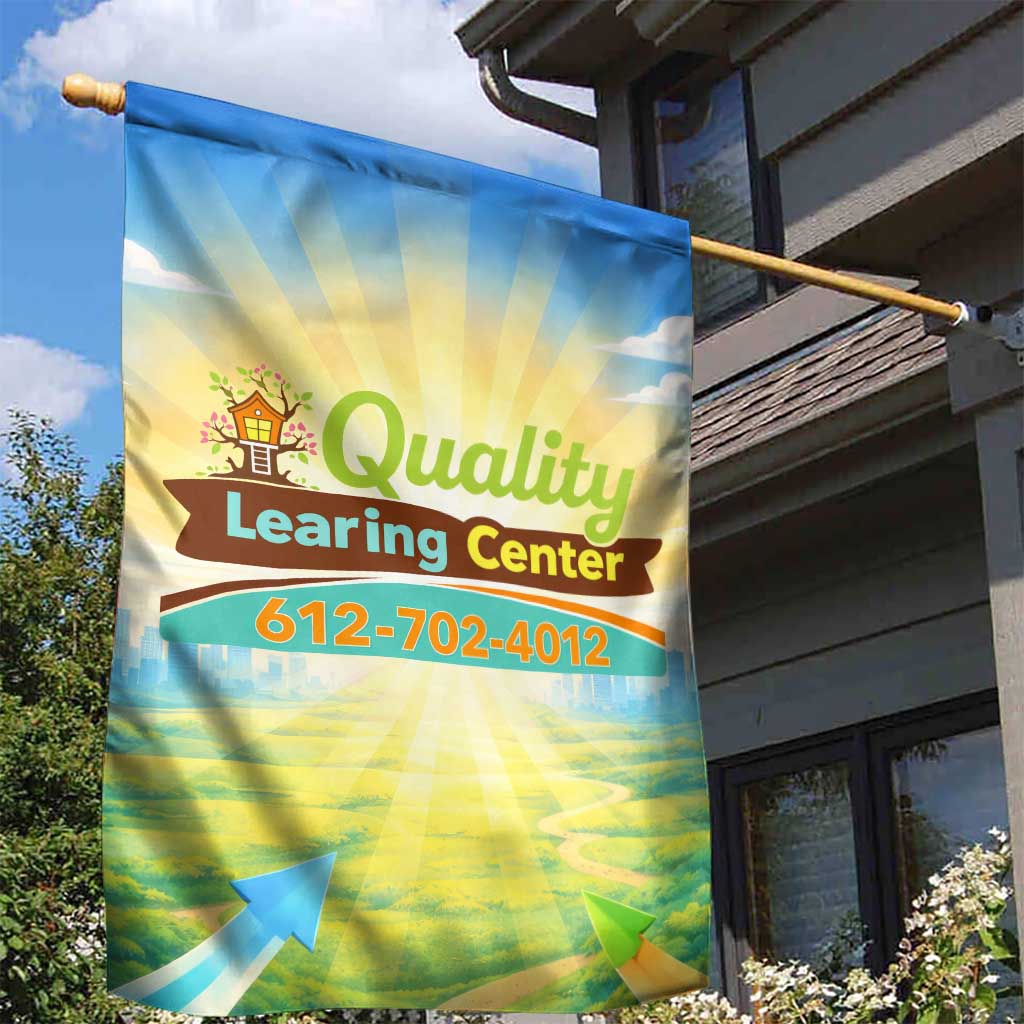 Quality Learning Center Garden Flag Funny Day Care Bright and Playful Branded TS04