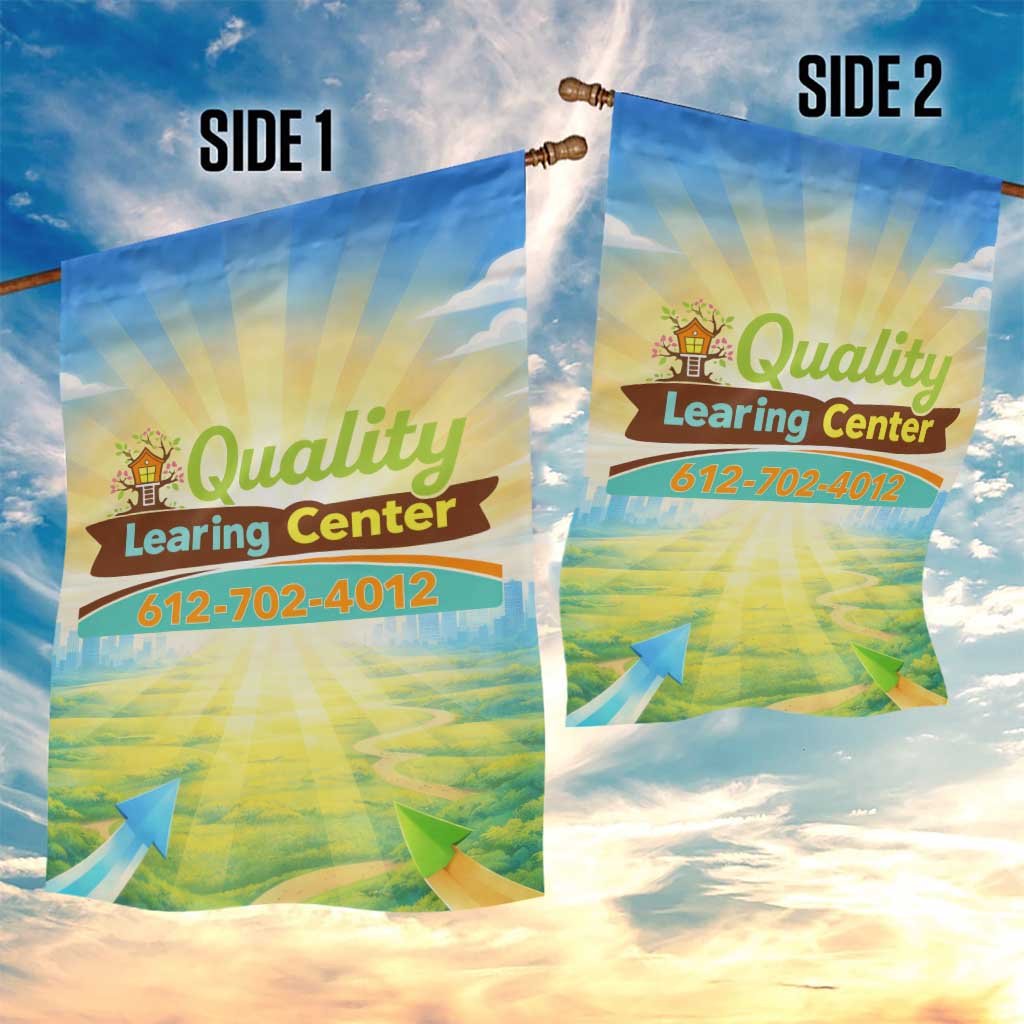 Quality Learning Center Garden Flag Funny Day Care Bright and Playful Branded TS04