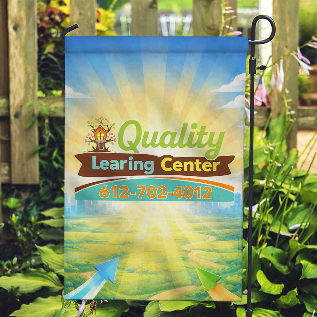 Quality Learning Center Garden Flag Funny Day Care Bright and Playful Branded TS04