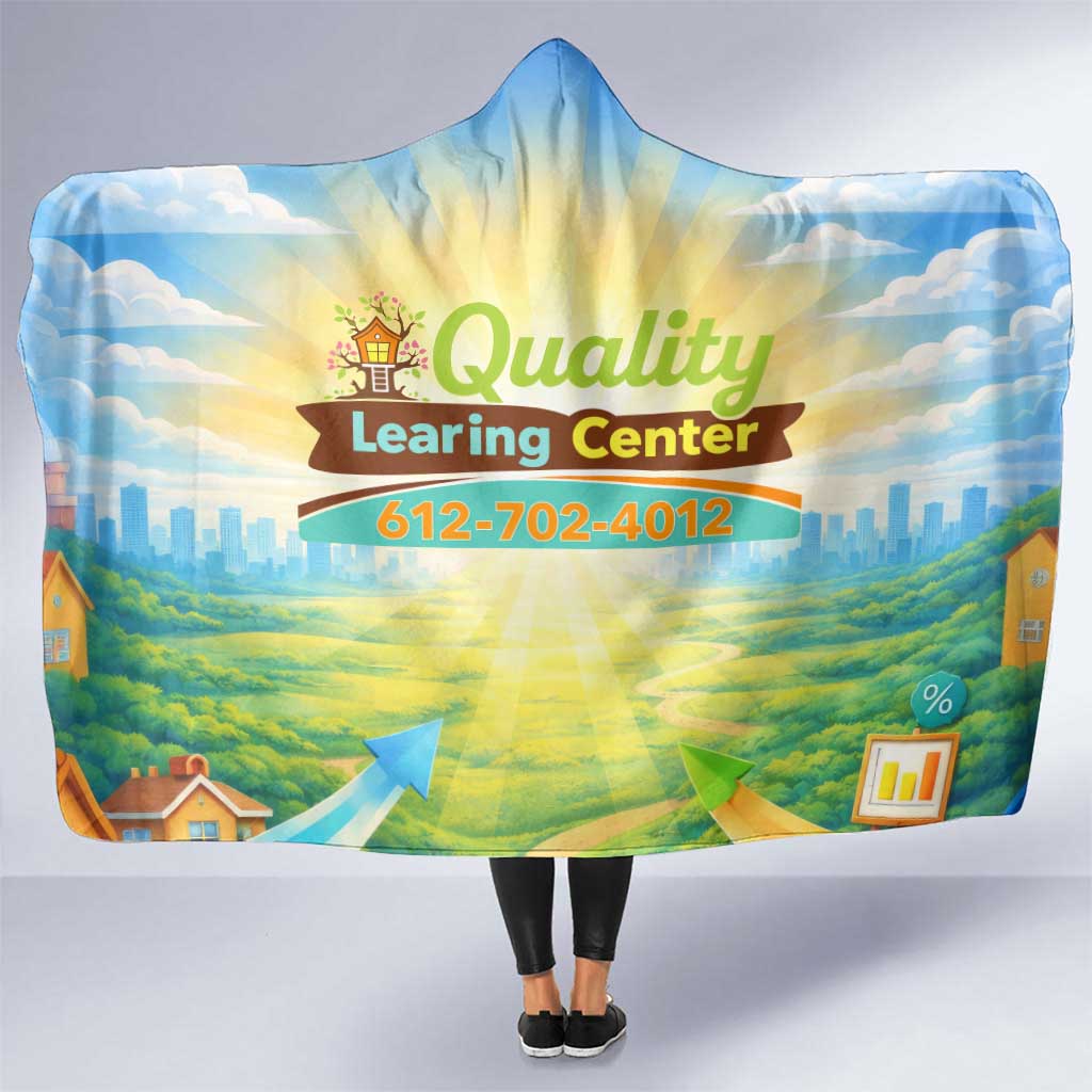 Quality Learning Center Hooded Blanket Funny Day Care Bright and Playful Branded
