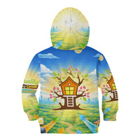 Quality Learning Center Kid Hoodie Funny Day Care Bright and Playful Branded