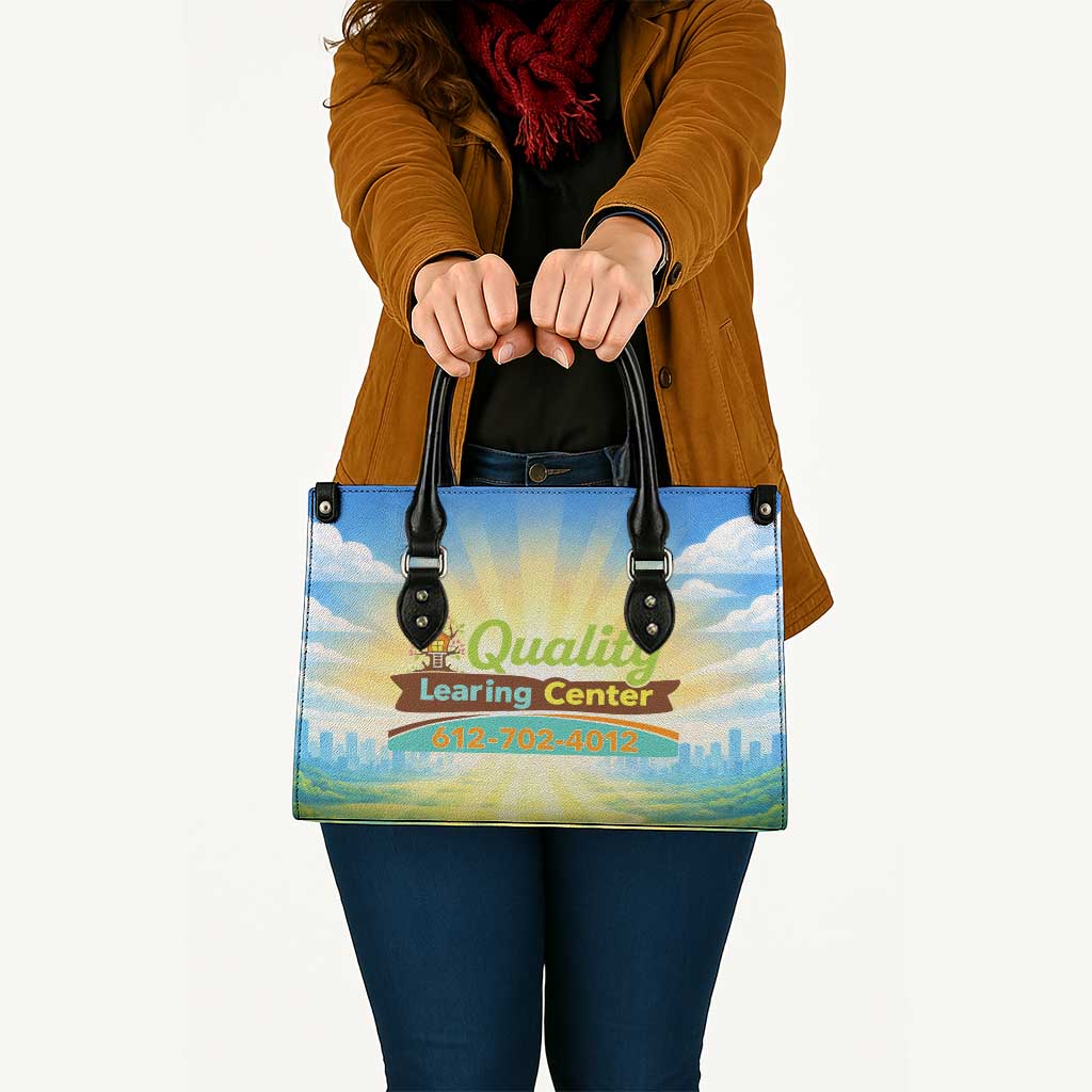Quality Learning Center Leather Bag Funny Day Care Bright and Playful Branded