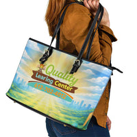 Quality Learning Center Leather Tote Bag Funny Day Care Bright and Playful Branded