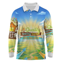 Quality Learning Center Long Sleeve Polo Shirt Funny Day Care Bright and Playful Branded