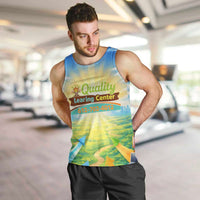 Quality Learning Center Men Tank Top Funny Day Care Bright and Playful Branded