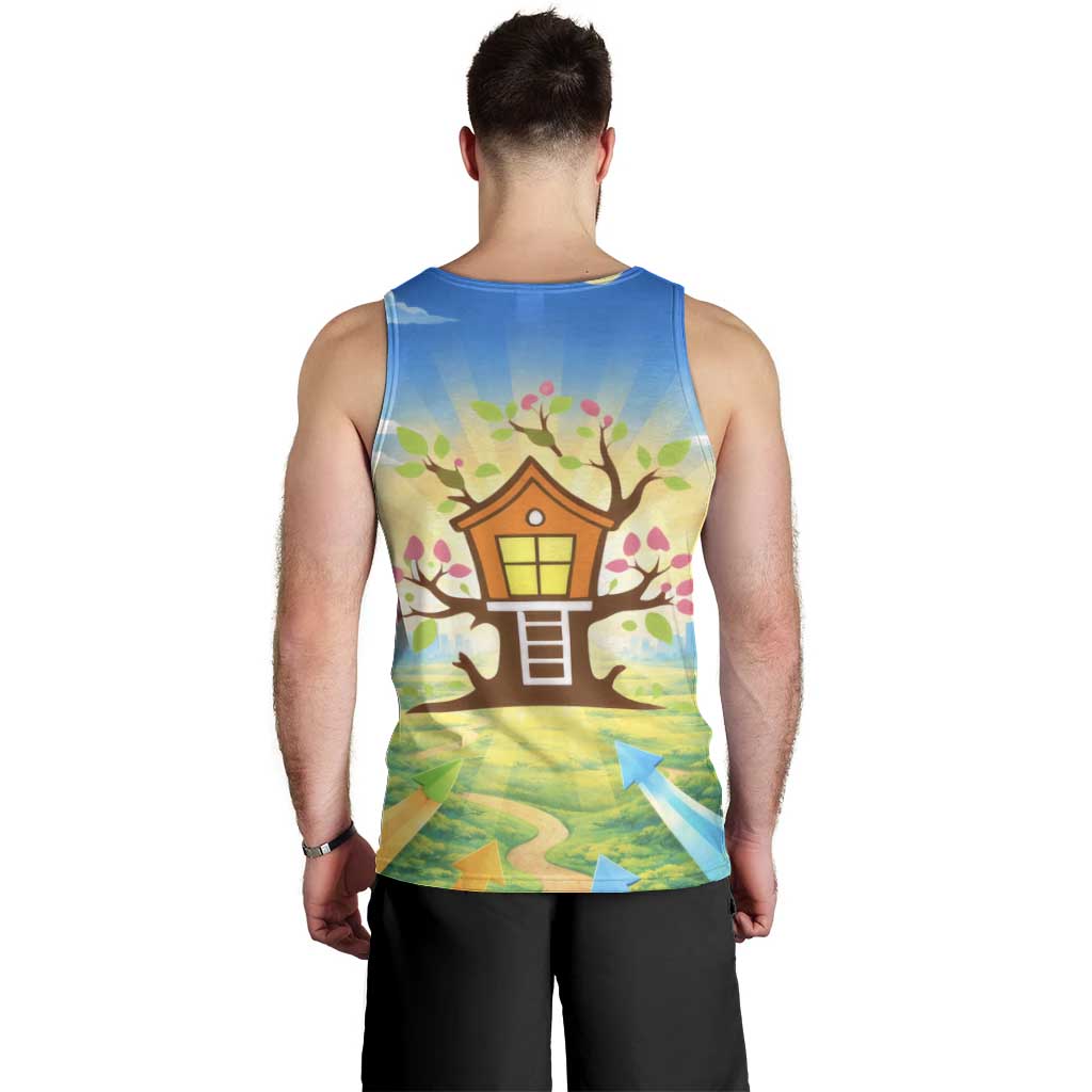 Quality Learning Center Men Tank Top Funny Day Care Bright and Playful Branded