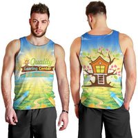 Quality Learning Center Men Tank Top Funny Day Care Bright and Playful Branded