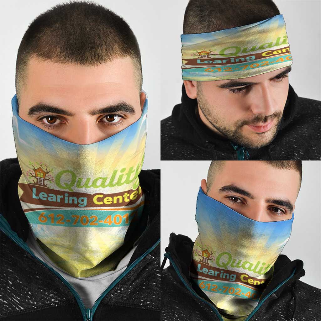 Quality Learning Center Neck Gaiter Funny Day Care Bright and Playful Branded