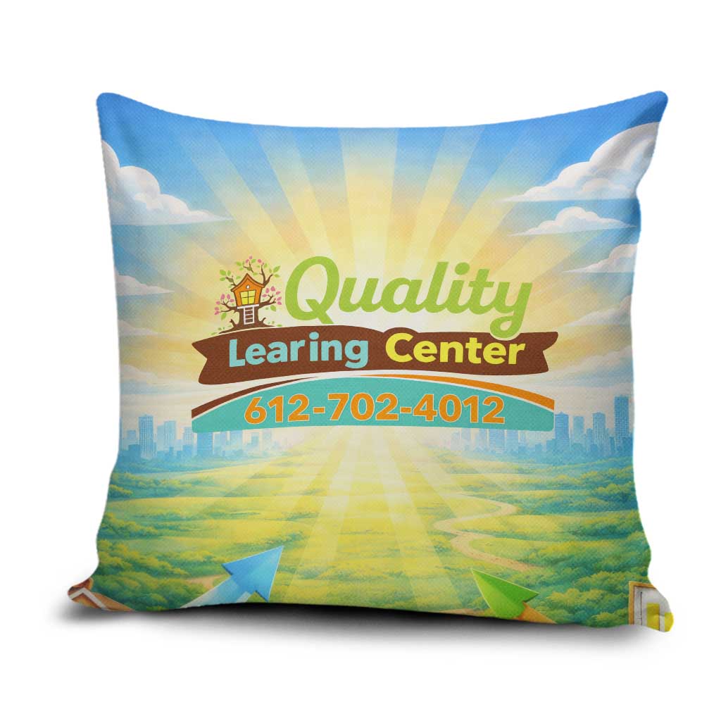 Quality Learning Center Pillow Cover Funny Day Care Bright and Playful Branded