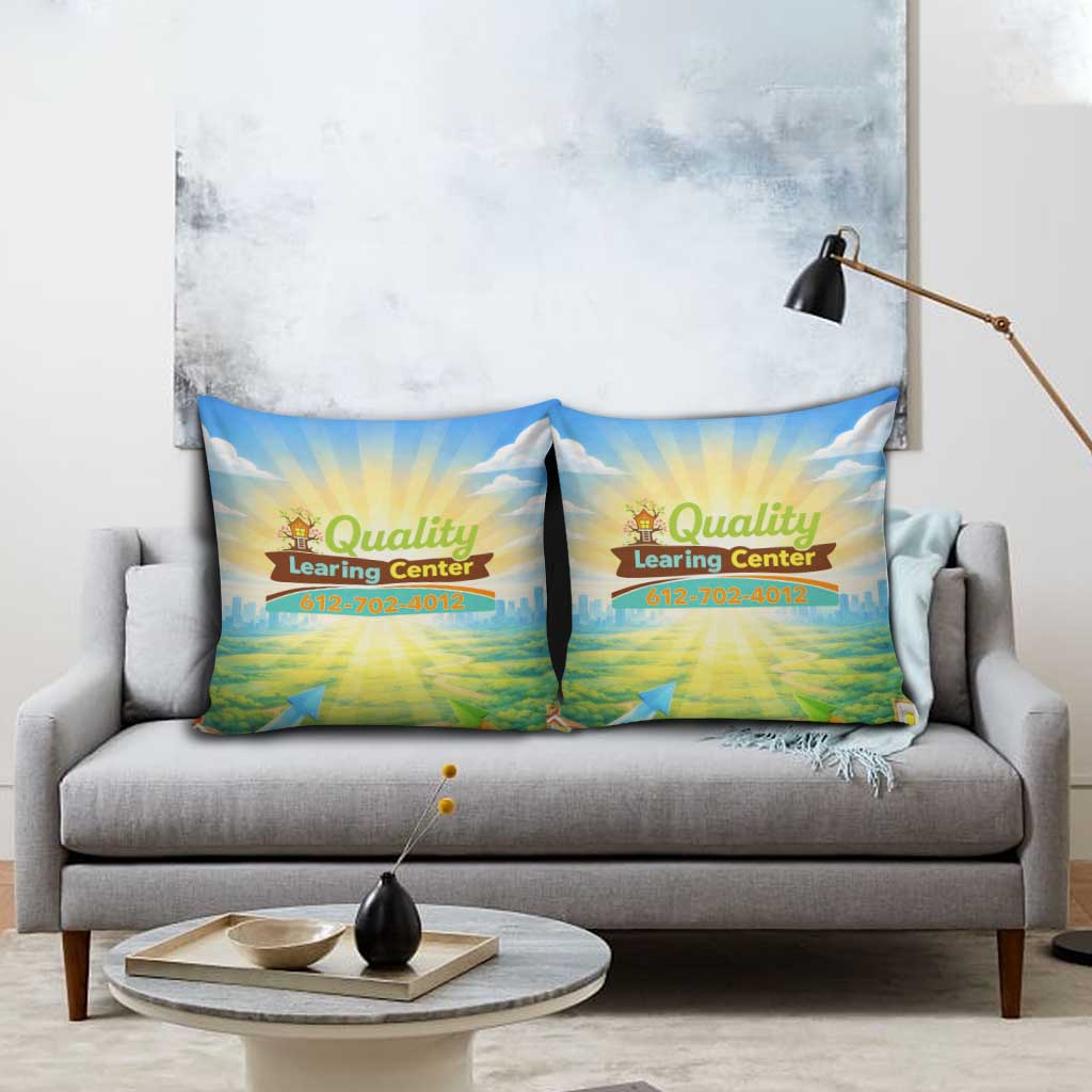 Quality Learning Center Pillow Cover Funny Day Care Bright and Playful Branded
