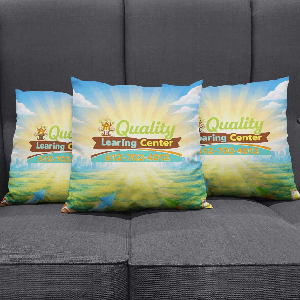 Quality Learning Center Pillow Cover Funny Day Care Bright and Playful Branded