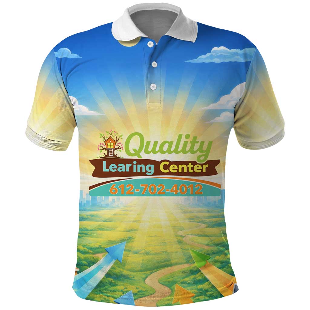 Quality Learning Center Polo Shirt Funny Day Care Bright and Playful Branded