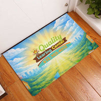 Quality Learning Center Rubber Doormat Funny Day Care Bright and Playful Branded