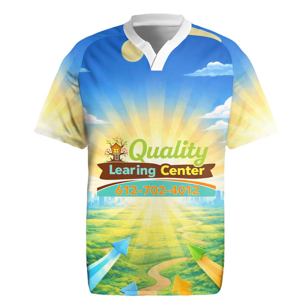 Quality Learning Center Rugby Jersey Funny Day Care Bright and Playful Branded