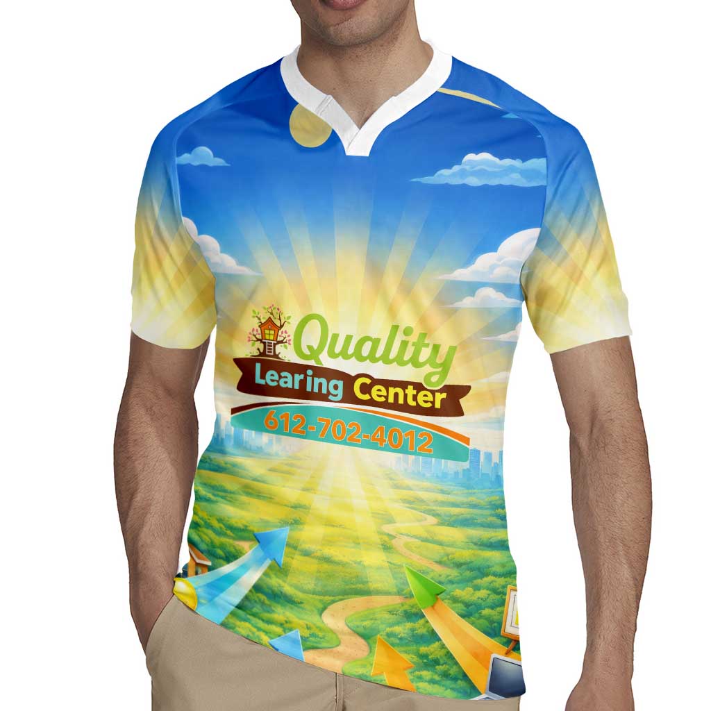 Quality Learning Center Rugby Jersey Funny Day Care Bright and Playful Branded