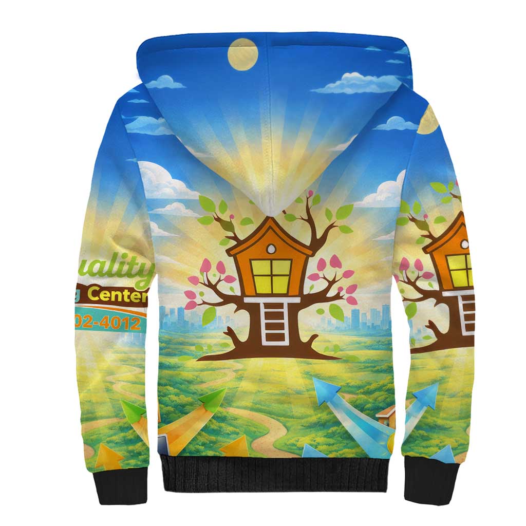 Quality Learning Center Sherpa Hoodie Funny Day Care Bright and Playful Branded