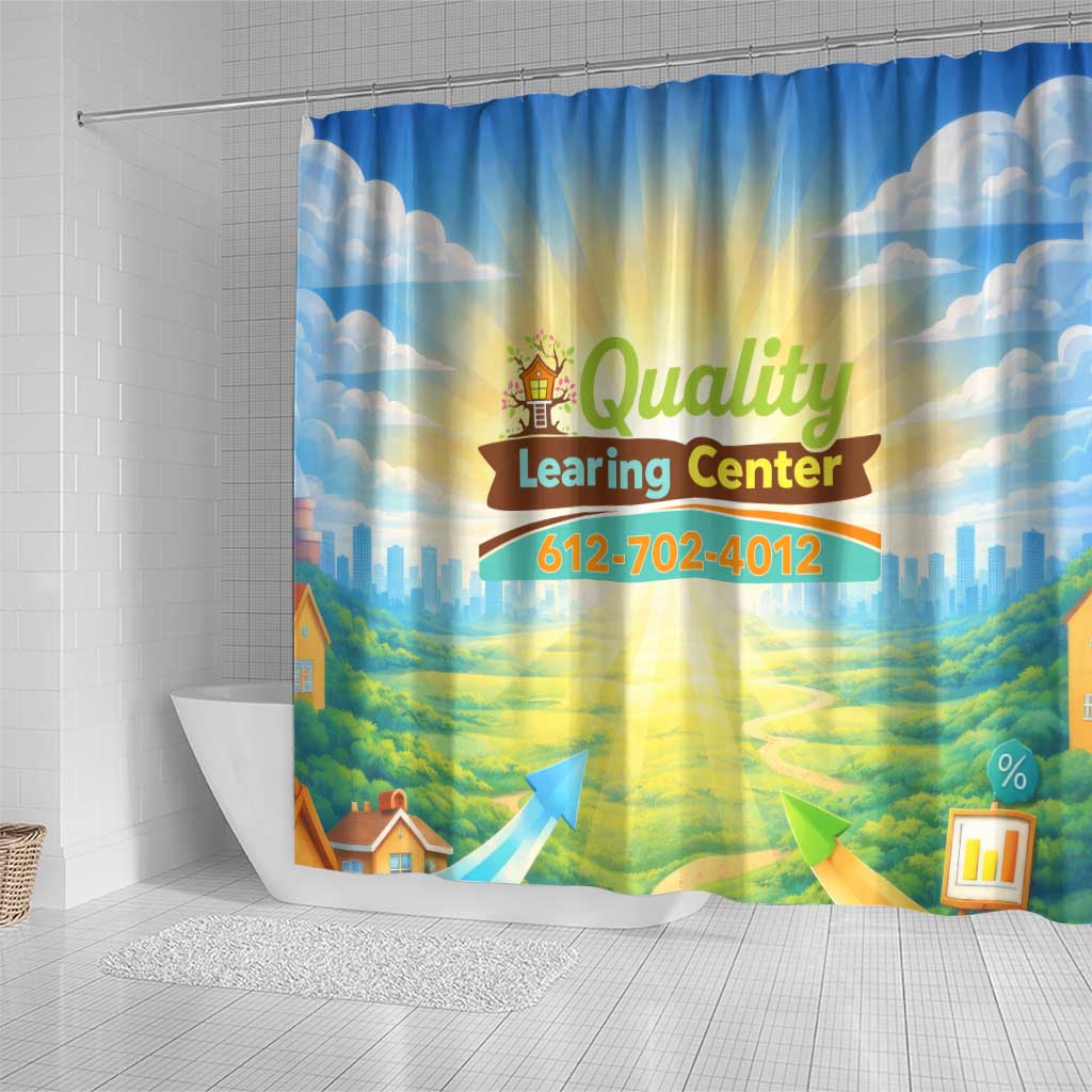 Quality Learning Center Shower Curtain Funny Day Care Bright and Playful Branded