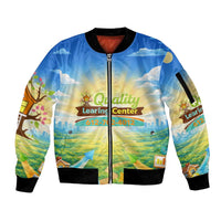 Quality Learning Center Sleeve Zip Bomber Jacket Funny Day Care Bright and Playful Branded