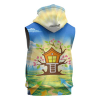 Quality Learning Center Sleeveless Zip Hoodie Funny Day Care Bright and Playful Branded