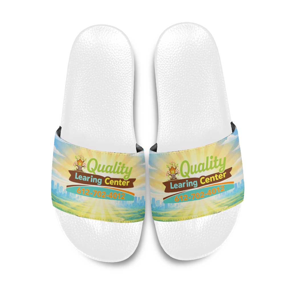 Quality Learning Center Slide Sandals Funny Day Care Bright and Playful Branded