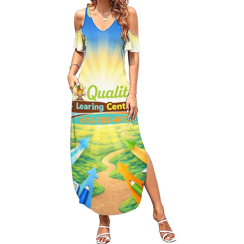 Quality Learning Center Summer Maxi Dress Funny Day Care Bright and Playful Branded