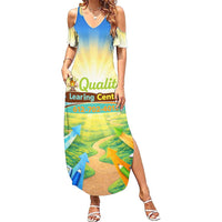 Quality Learning Center Summer Maxi Dress Funny Day Care Bright and Playful Branded