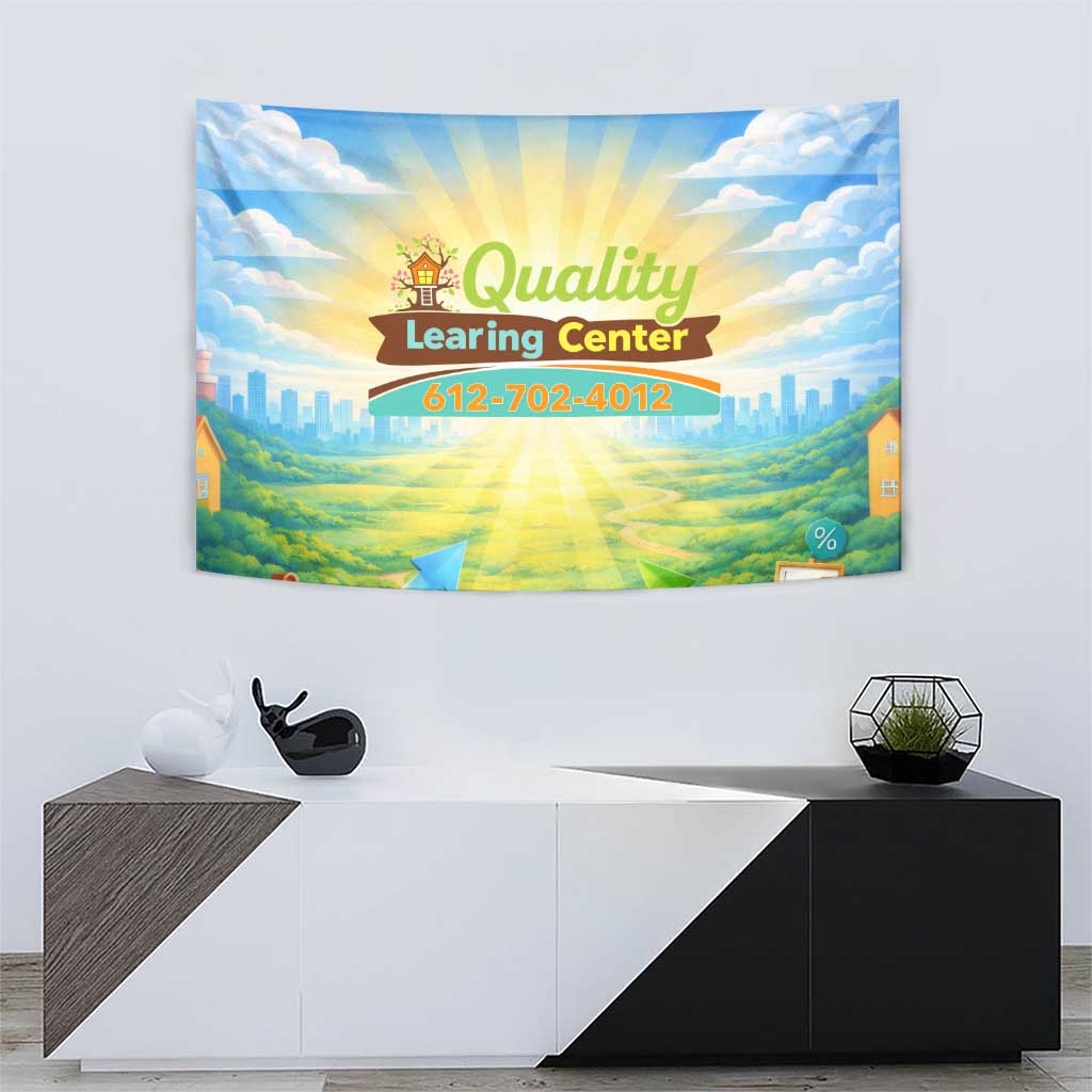 Quality Learning Center Tapestry Funny Day Care Bright and Playful Branded
