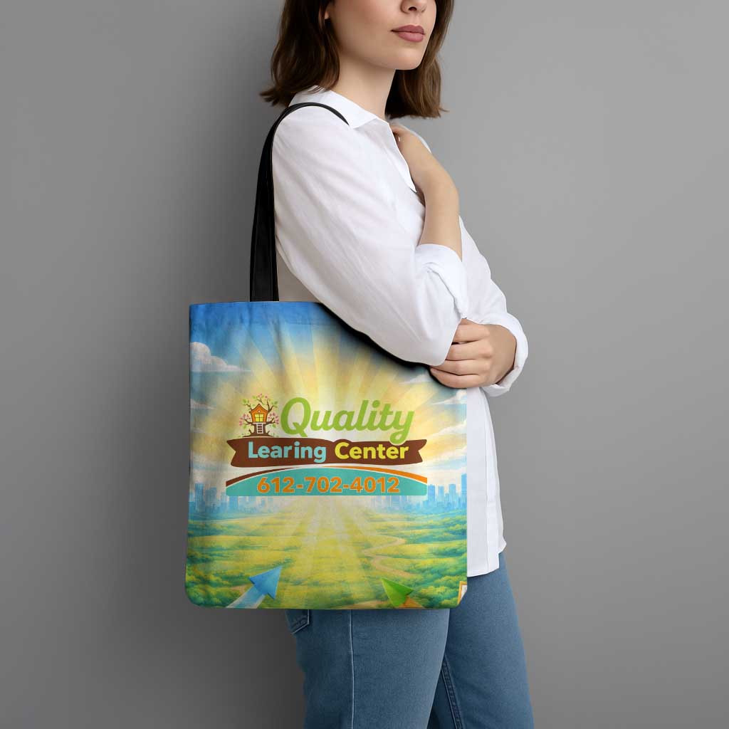 Quality Learning Center Tote Bag Funny Day Care Bright and Playful Branded