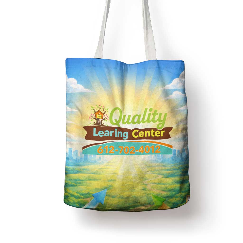Quality Learning Center Tote Bag Funny Day Care Bright and Playful Branded