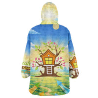 Quality Learning Center Wearable Blanket Hoodie Funny Day Care Bright and Playful Branded
