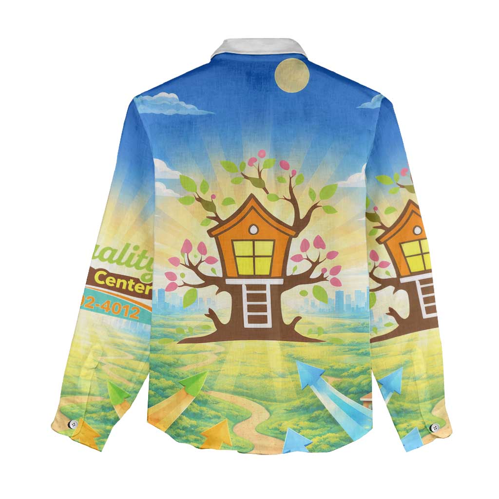 Quality Learning Center Women Casual Shirt Funny Day Care Bright and Playful Branded