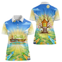 Quality Learning Center Women Polo Shirt Funny Day Care Bright and Playful Branded