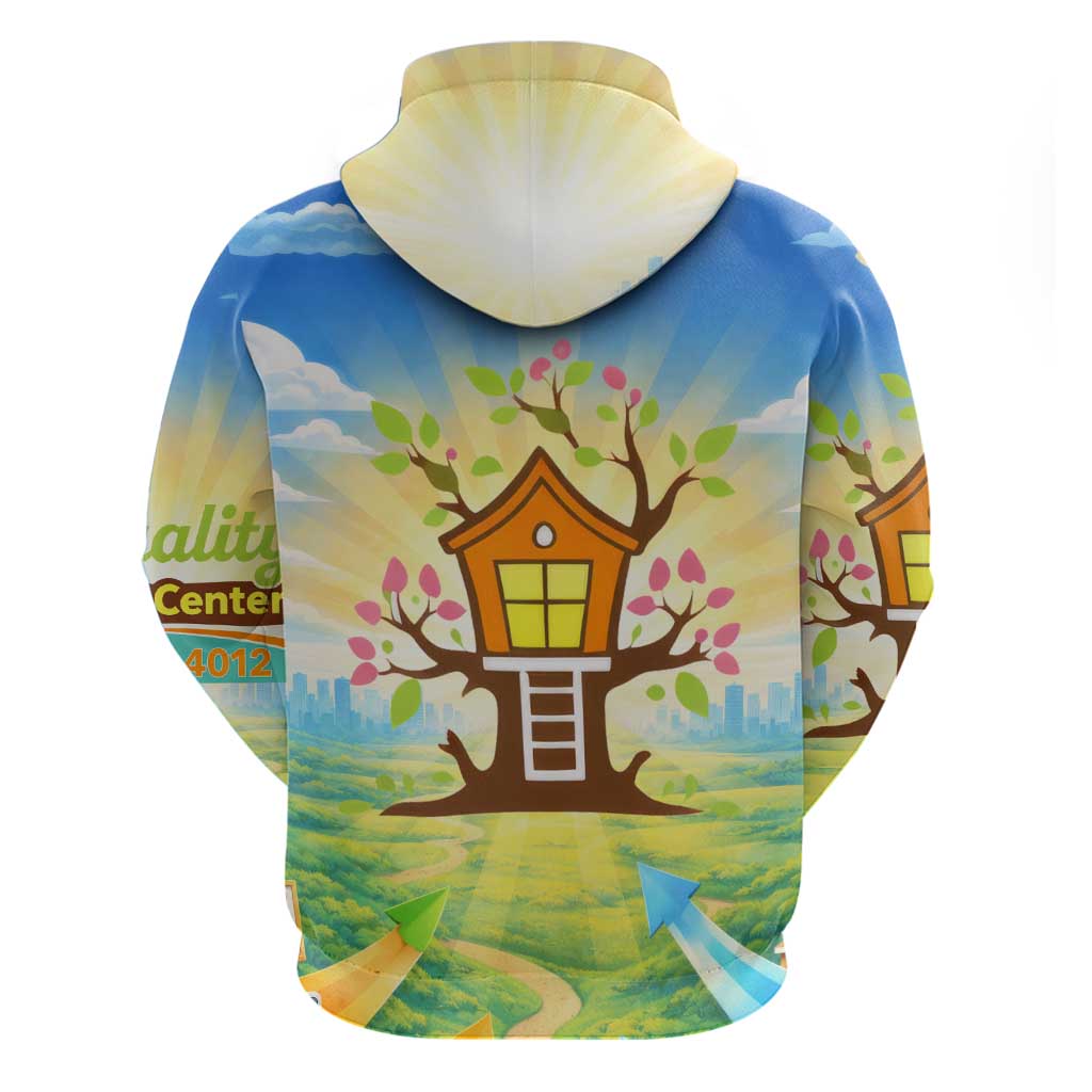 Quality Learning Center Zip Hoodie Funny Day Care Bright and Playful Branded